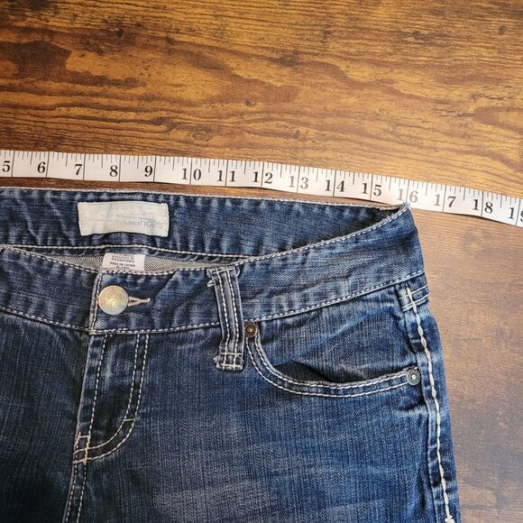 Maurices Jeans Size 10 Bootcut Low Rise Thick Stitch Medium Dark Wash Denim - Picture 5 of 10